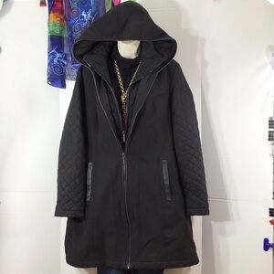 Michael Michael Kors black layered look long jacket L